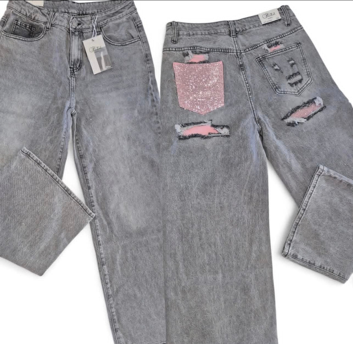 Jeans tasca rosa