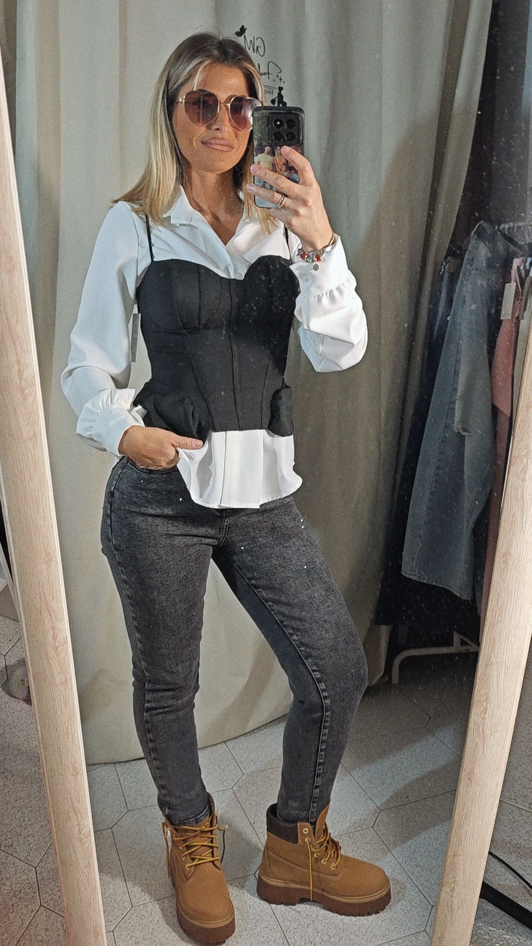 Jeans slim strass