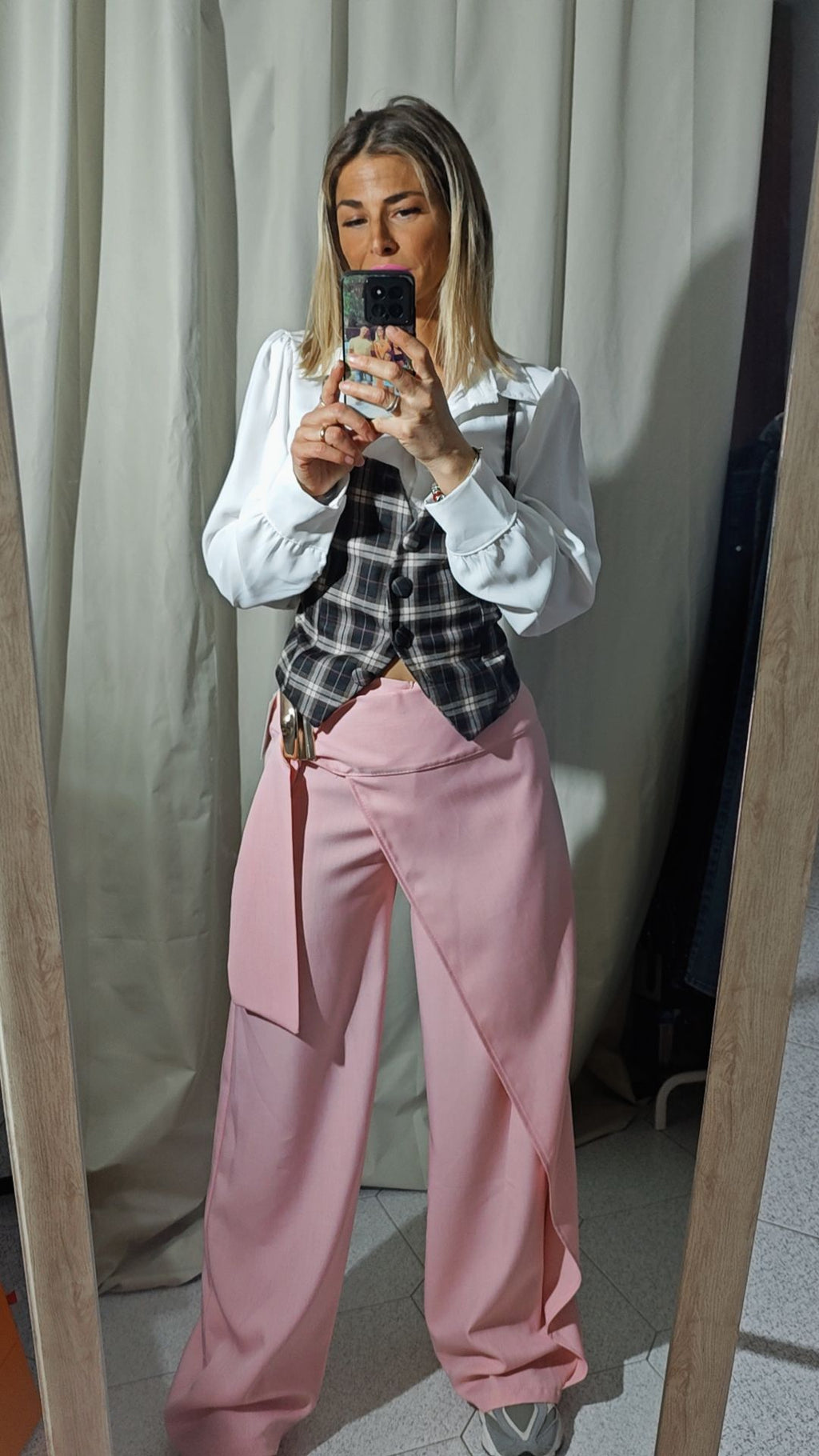 Camicia con corpetto a quadri