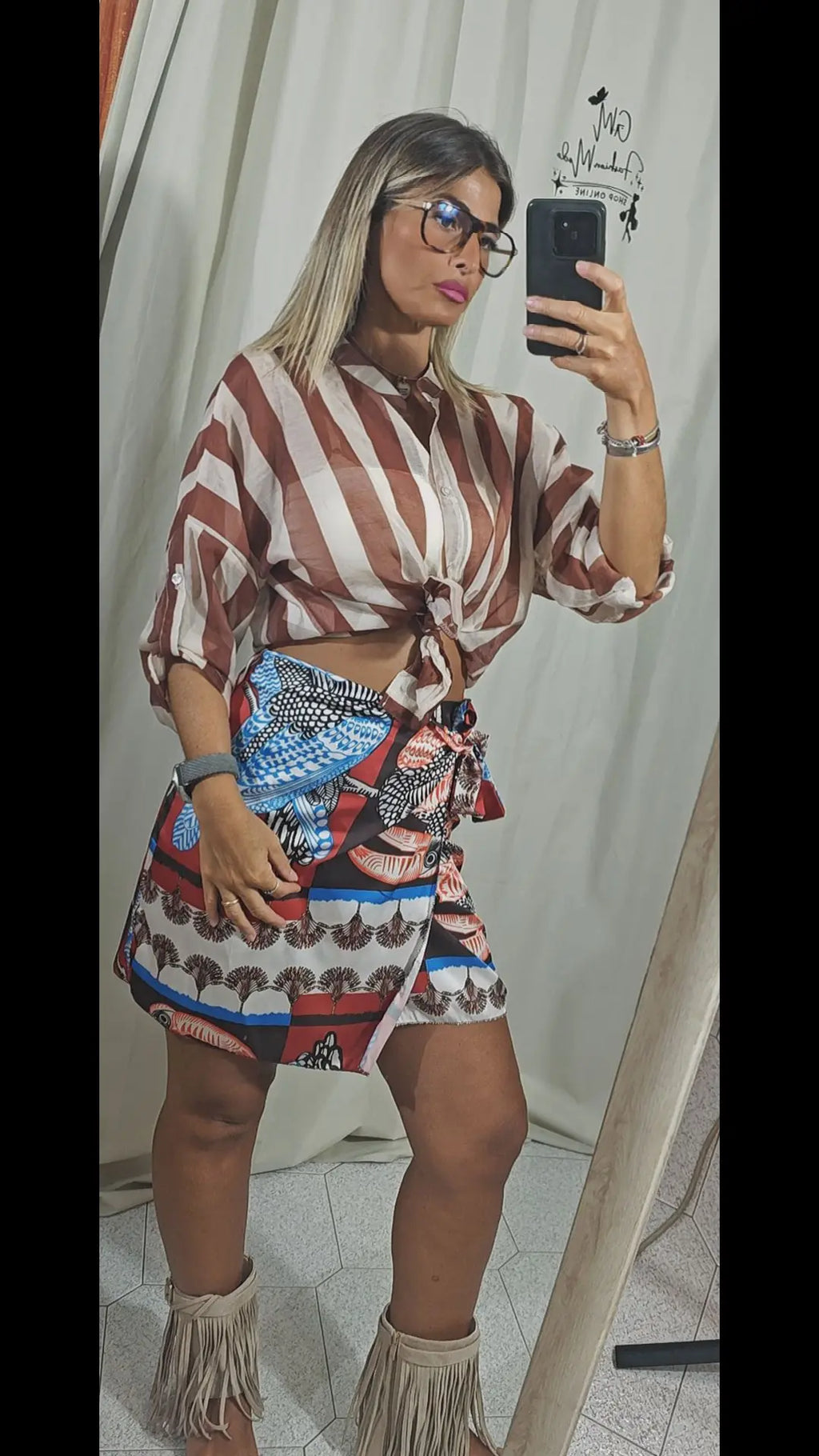 Gonna pareo animalier