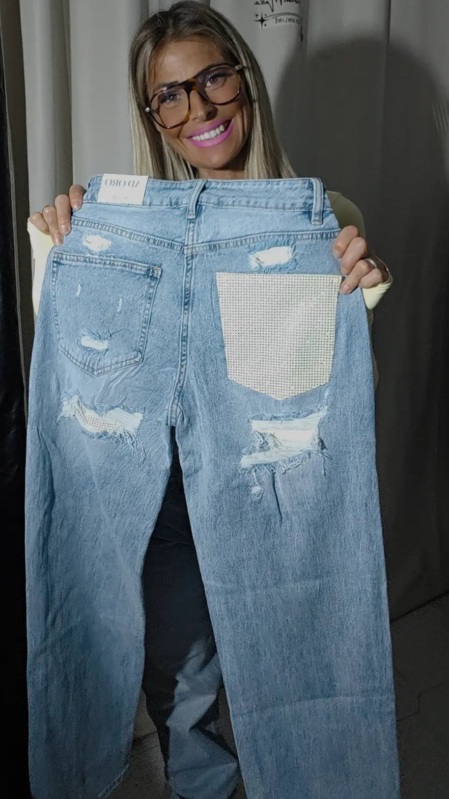 Jeans tasca gialla