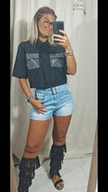 Camicia con strass