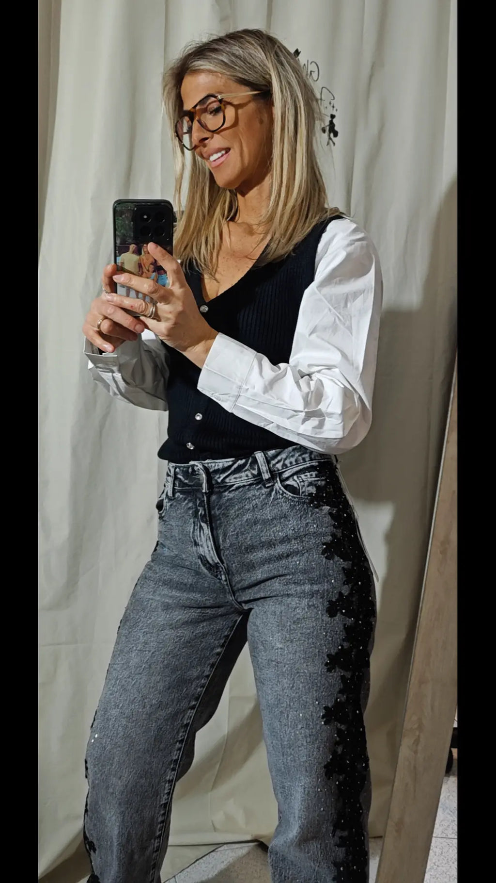 Jeans con merletto