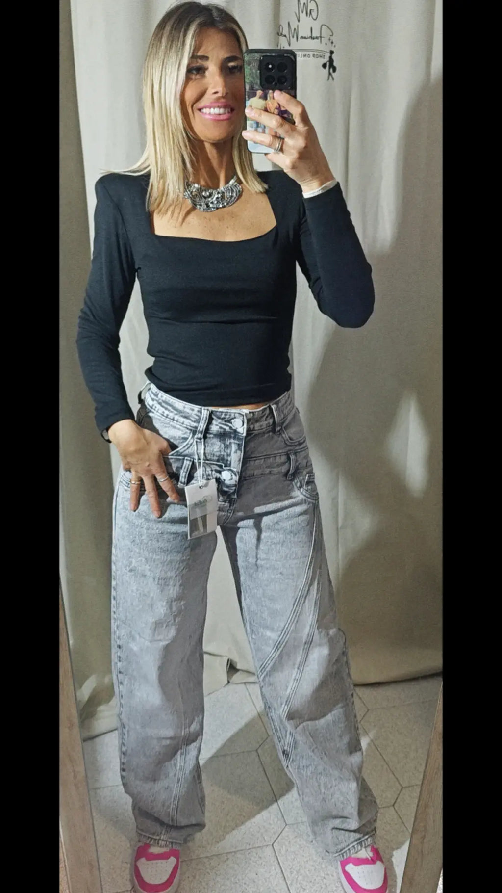Jeans doppia abbottonatura