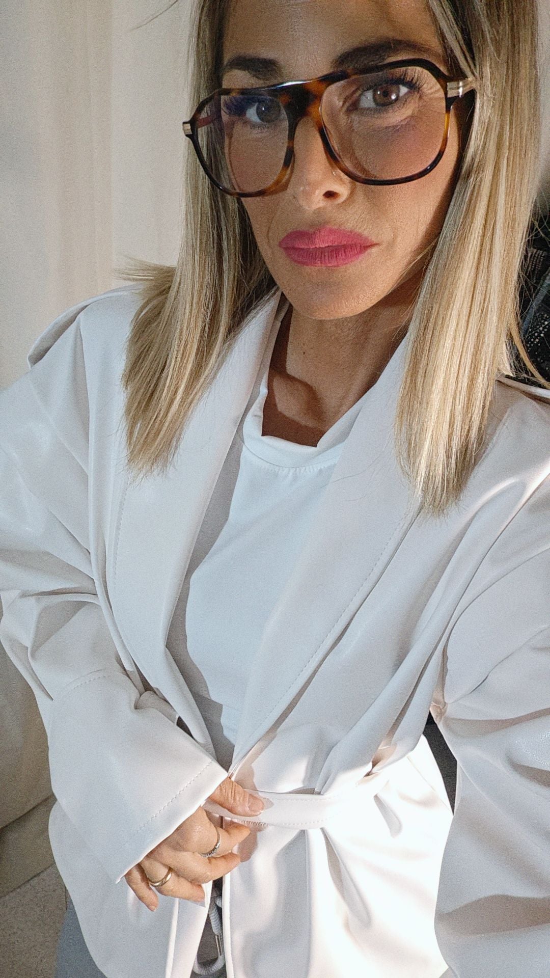 Giacca ecopelle bottoni