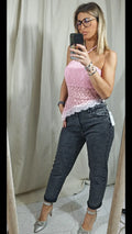 Jeans slim strass