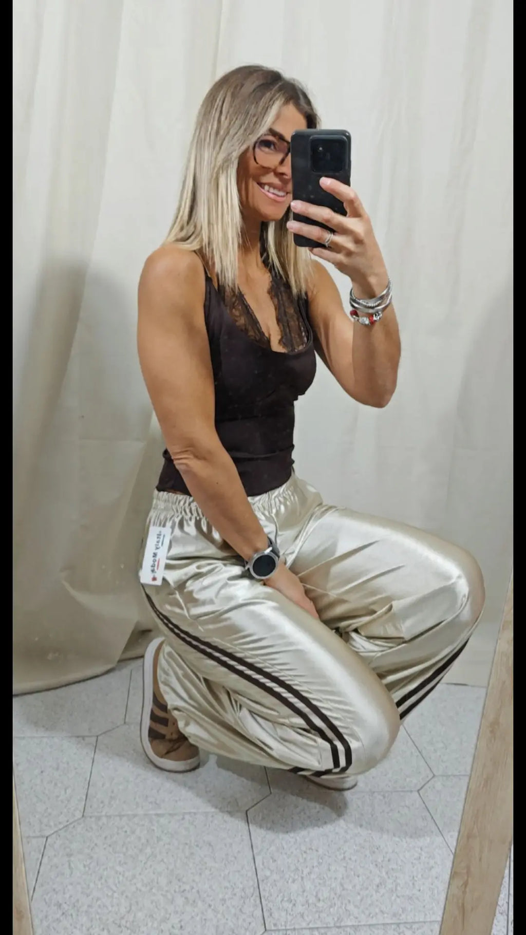 Pantalone bande colorate