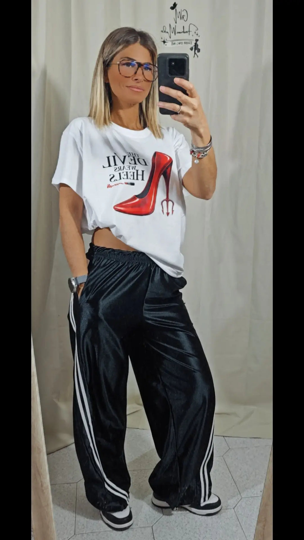 Pantalone bande colorate