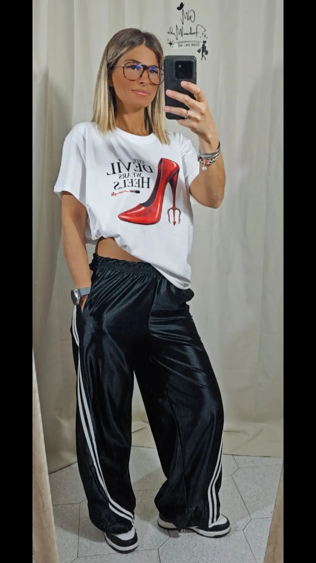 Pantalone bande colorate