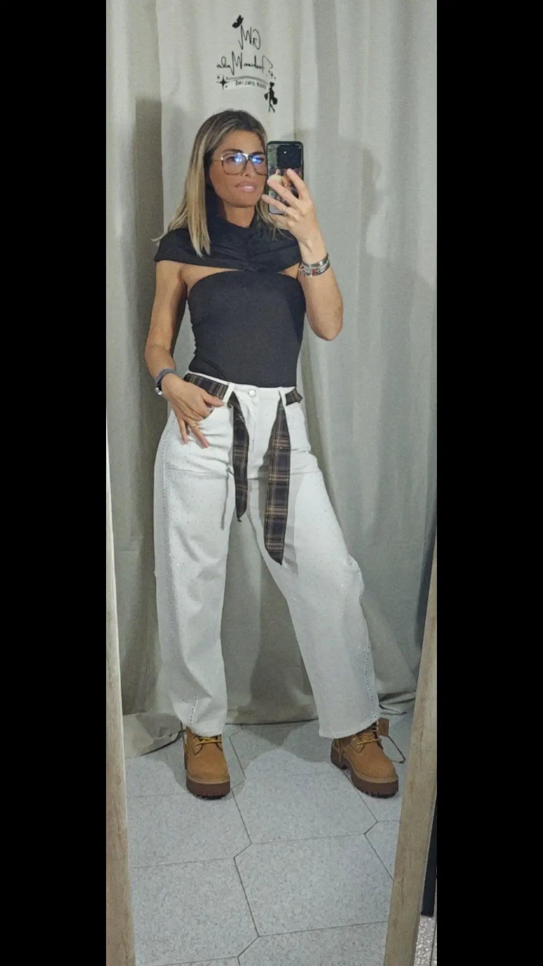 Pantalone ballon strass