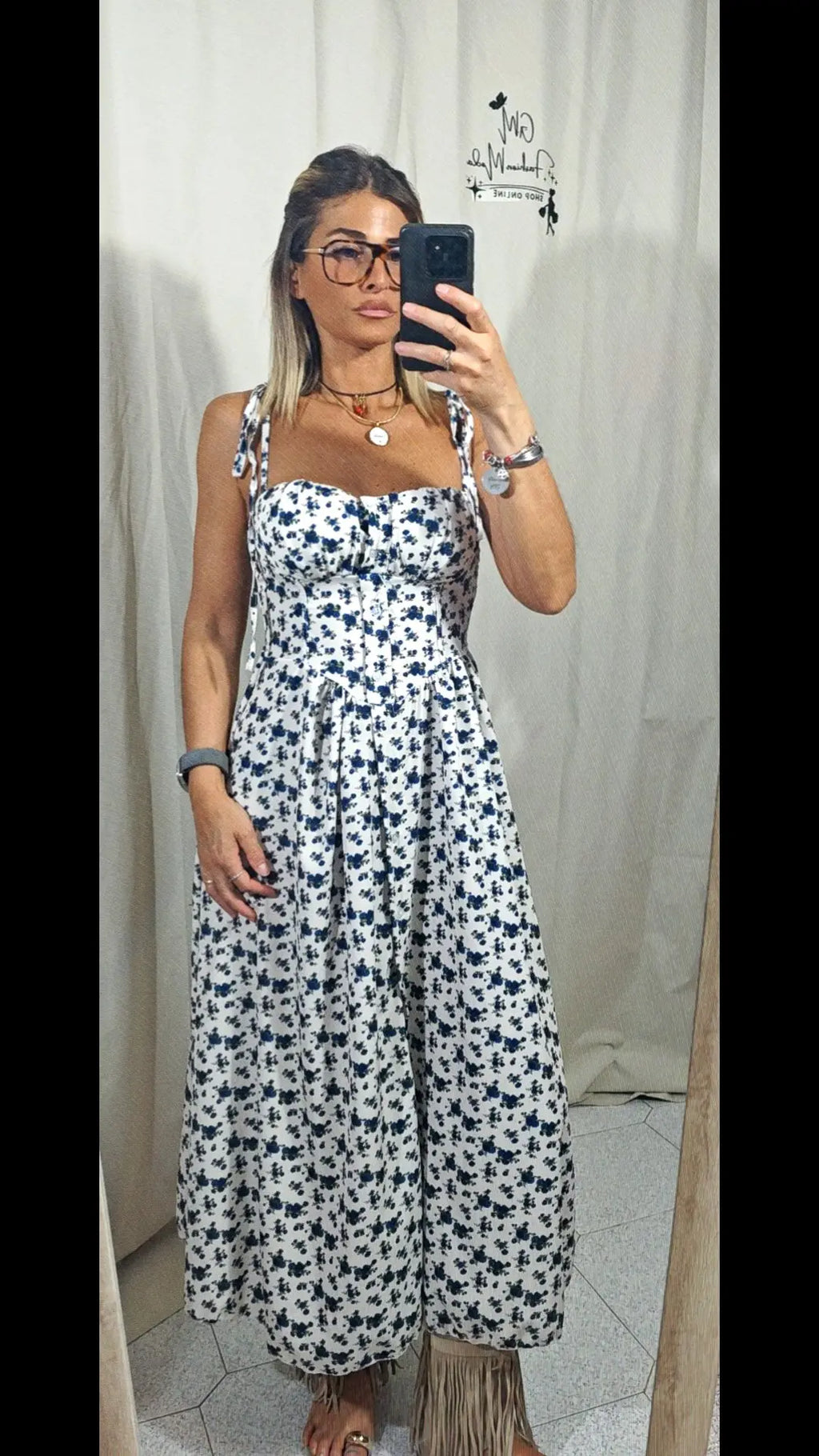 Vestito fiori con coppa G.M.fashion.moda