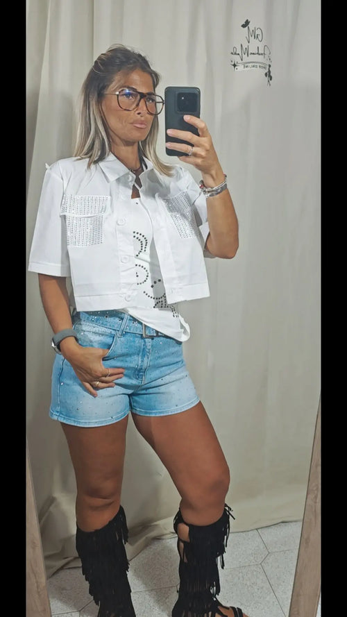 Camicia con strass