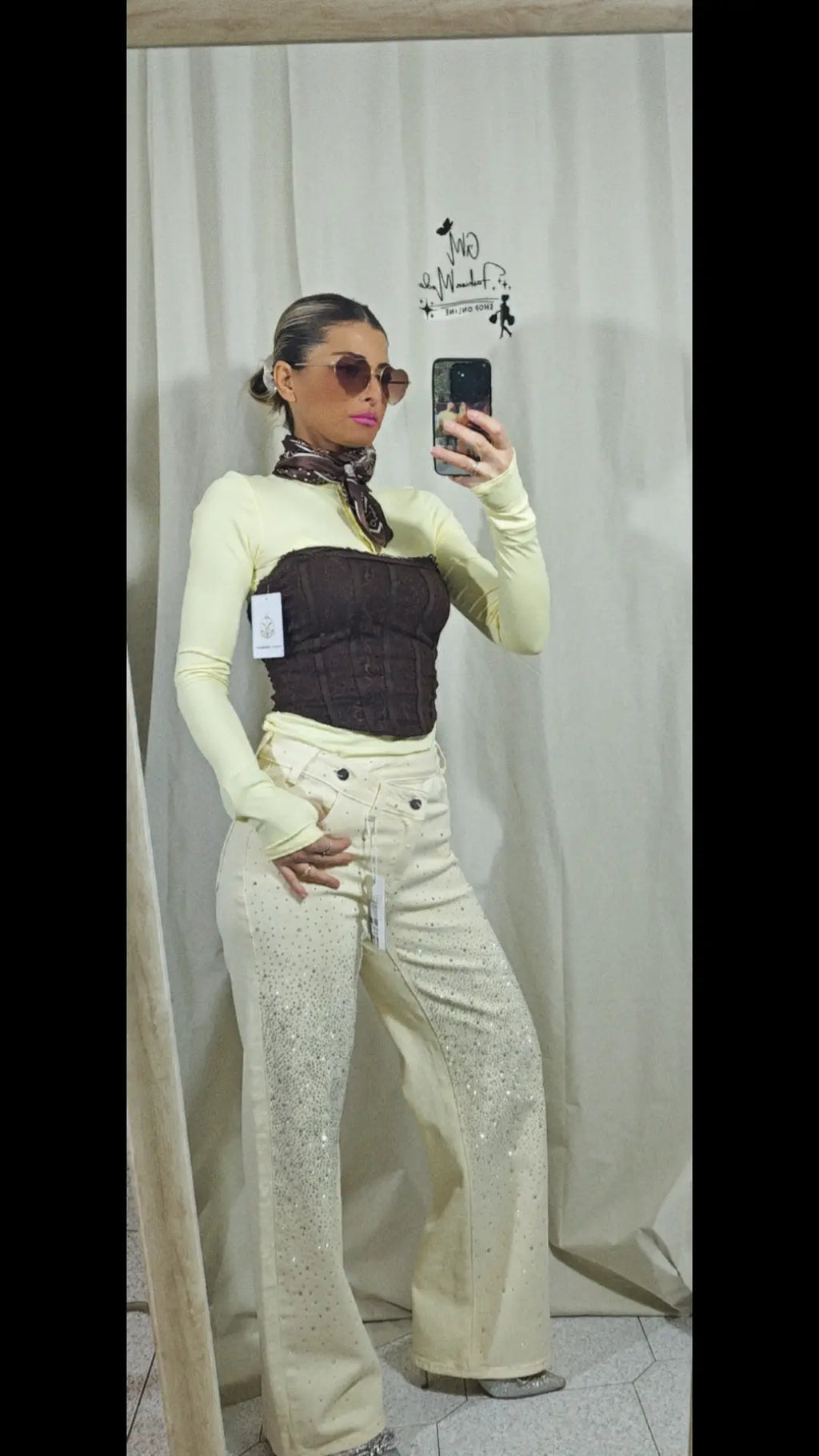 Pantalone strass