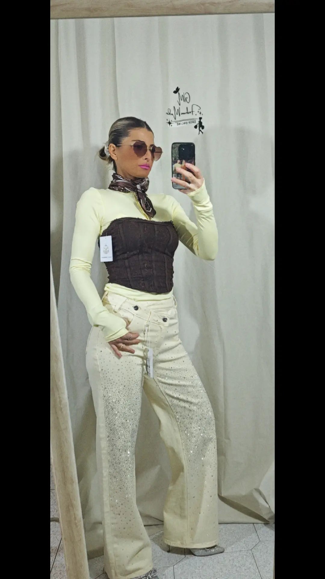 Pantalone strass