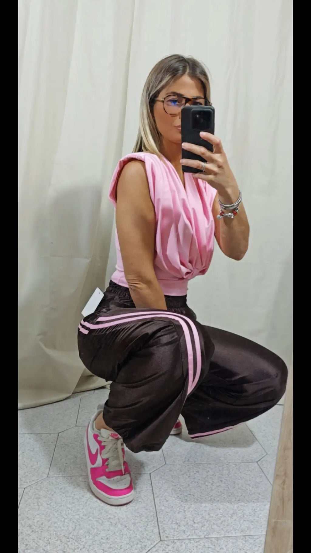 Pantalone bande colorate