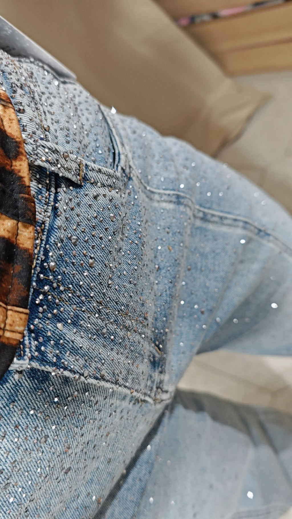 Jeans ballon strass
