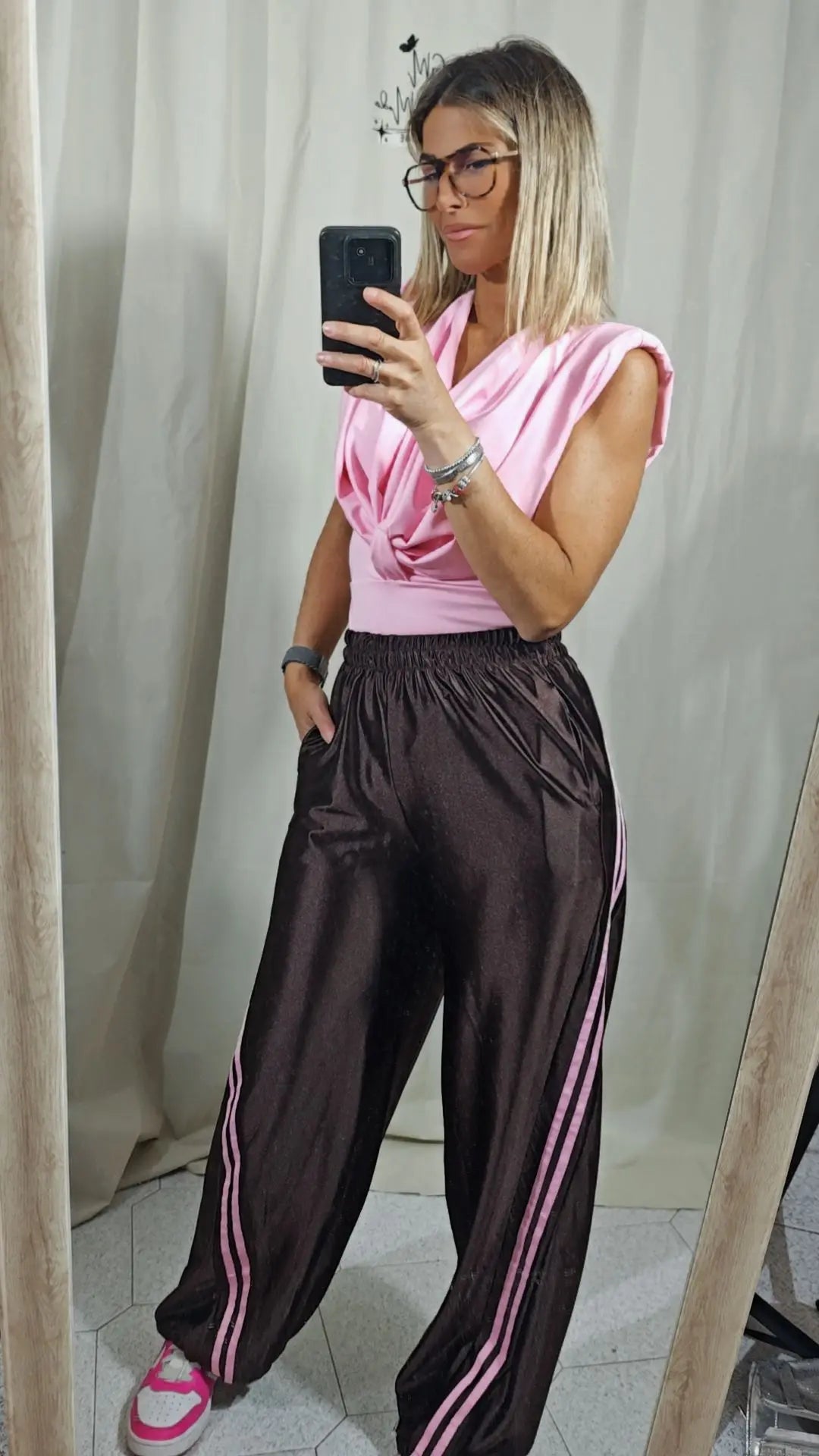 Pantalone bande colorate
