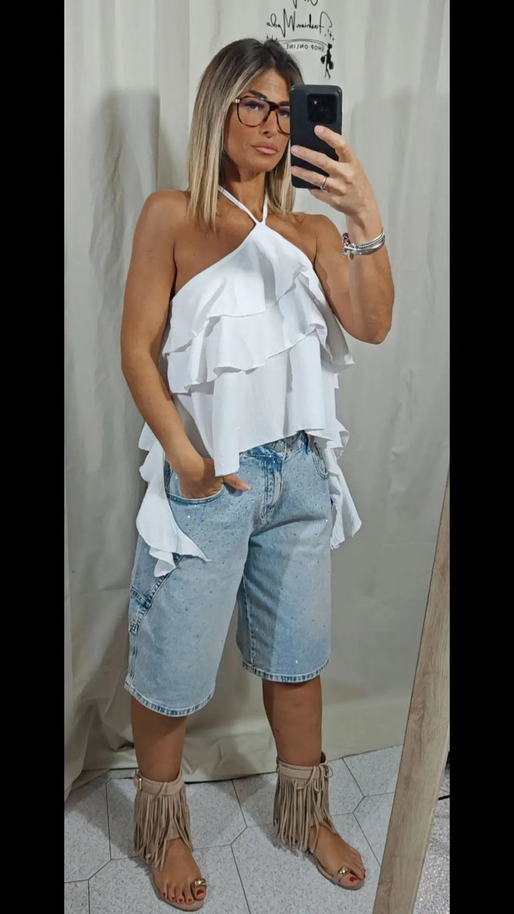 Canotta con rusches G.M.fashion.moda