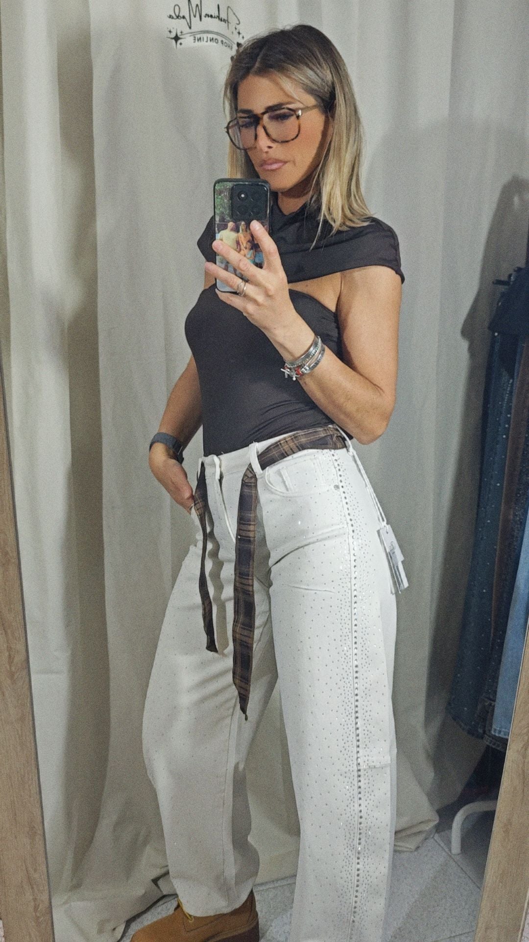 Pantalone ballon strass