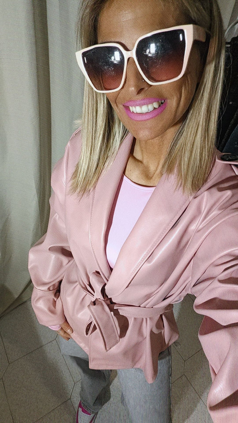 Giacca ecopelle bottoni G.M.fashion.moda