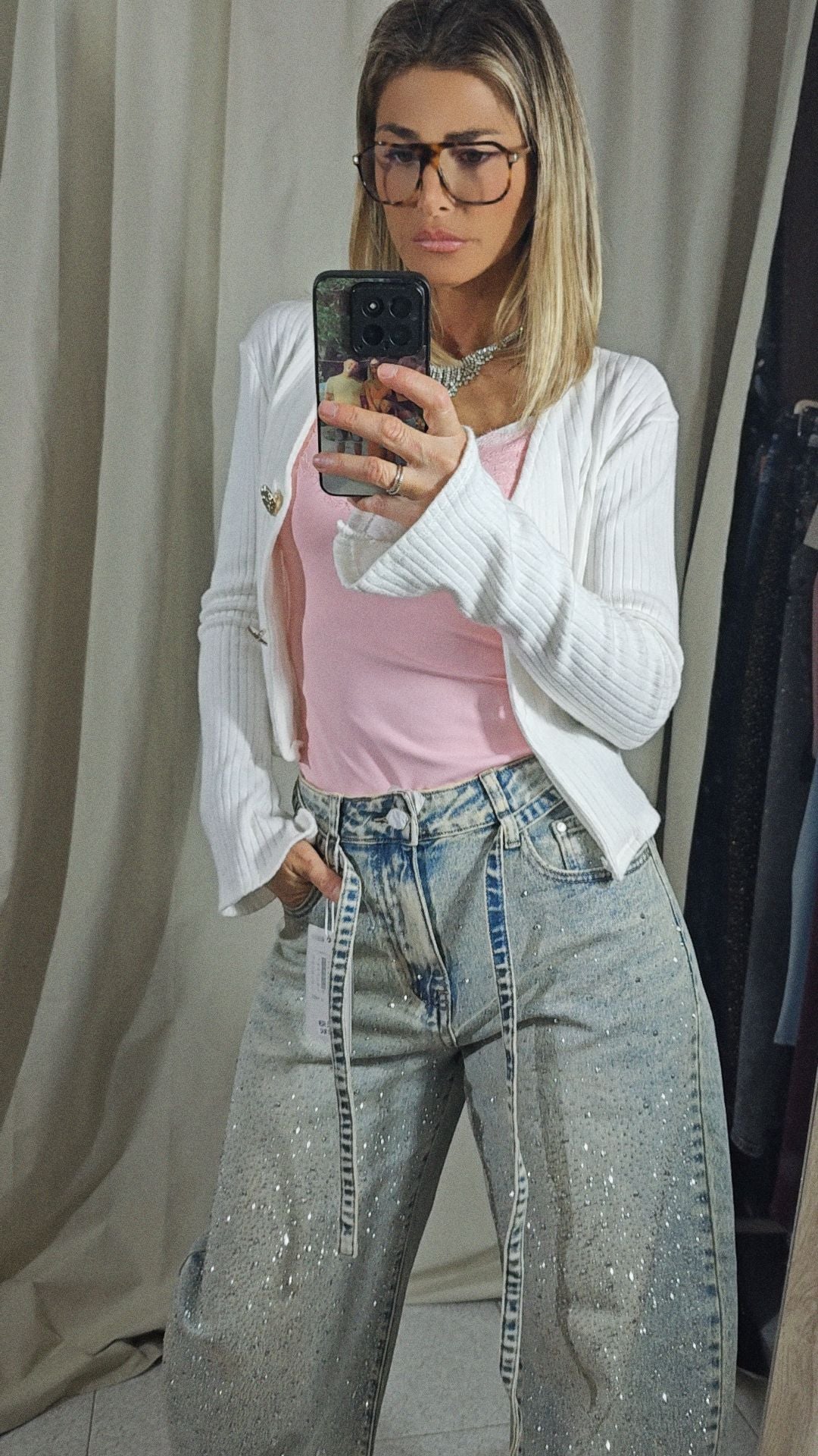 Jeans ballon strass