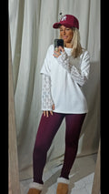 Maglia manica guanto in pizzo
